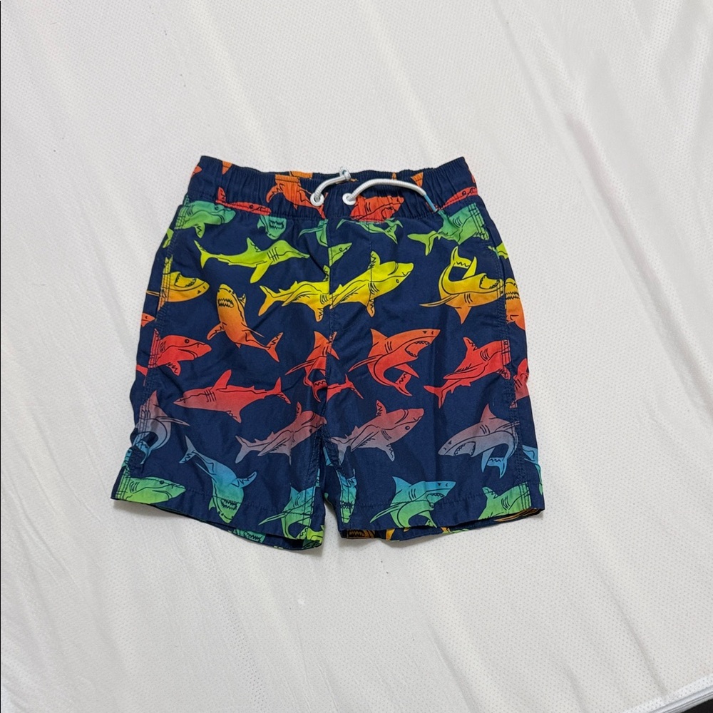 GAP Kids Swim Trunks with Multicolor Shark Print
